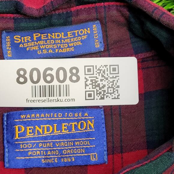 Vintage SIR Pendleton Wool Button Shirt Large 24x30 Baggy - Picture 8 of 10